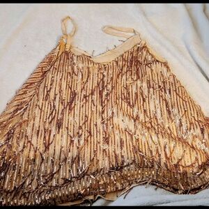 Torrid Beige and Gold Sequin Camisole